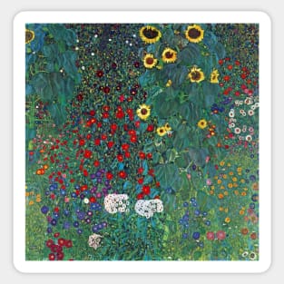 Farmergarden with Sunflower by Gustav Klimt Sticker